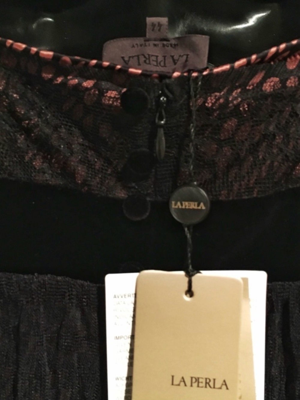 La Perla Tiered Lace Slip Dress Black Pink Silk Lingerie-Inspired Runway Gown 8 - Picture 15 of 16